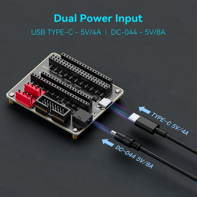 Alt view image 10 of 10 - RGB Matrix Adapter Board (E) for ESP32-DevKitC V4 & ESP32-S3-DevKitC-1, HUB75 RGB LED Matrix Panel Interface, Dual Power Input USB-C 5V/4A or DC 5V/8A, 2VH-4P 5V/4A Output