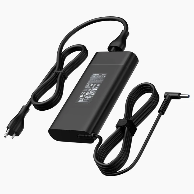 Alt view image 6 of 10 - 90W 19.5V 4.62A Laptop Charger Compatible with HP Envy 13 14 15 15T 17 M7 Pavilion 14 15 M4 Spectre x360 13 15 ProBook 650 G2 G4 450 470 G4 640 G2 Stream 11 13 14 710413-001 Smart Blue tip Ac Adapter
