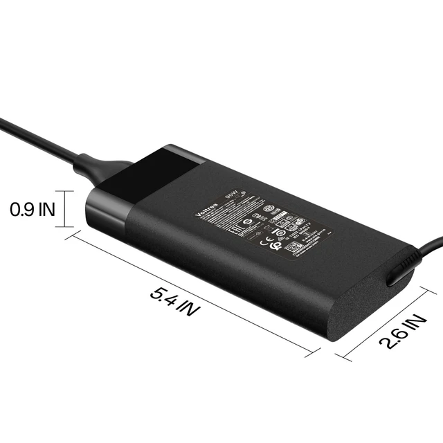 Alt view image 10 of 10 - 90W 19.5V 4.62A Laptop Charger Compatible with HP Envy 13 14 15 15T 17 M7 Pavilion 14 15 M4 Spectre x360 13 15 ProBook 650 G2 G4 450 470 G4 640 G2 Stream 11 13 14 710413-001 Smart Blue tip Ac Adapter