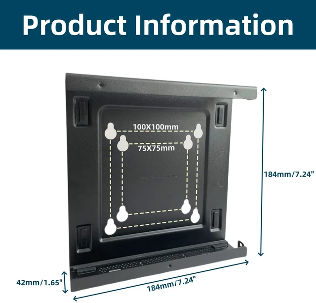 Alt view image 7 of 10 - Mini PC Monitor Mounting Bracket VESA for Lenovo ThinkCentre M72E M73 M900 M710q M910q M910X M720q M920q M920X M730q M740q M930q M70q M80q M90q ThinkStation P320 P330 P340 P360 (Bracket)