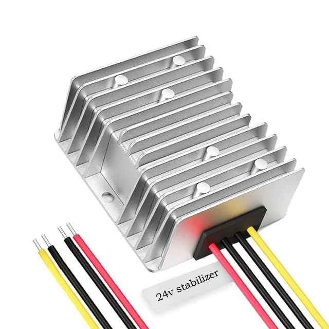 Alt view image 6 of 10 - 24 Volt Voltage Regulator, DC 10-36V Input, Fixed 24 Volt 4A Output, IP67 Waterproof Power Converter for Car, Truck, Boat, Vehicle, Solar System