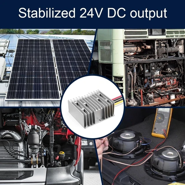 Alt view image 9 of 10 - 24 Volt Voltage Regulator, DC 10-36V Input, Fixed 24 Volt 4A Output, IP67 Waterproof Power Converter for Car, Truck, Boat, Vehicle, Solar System