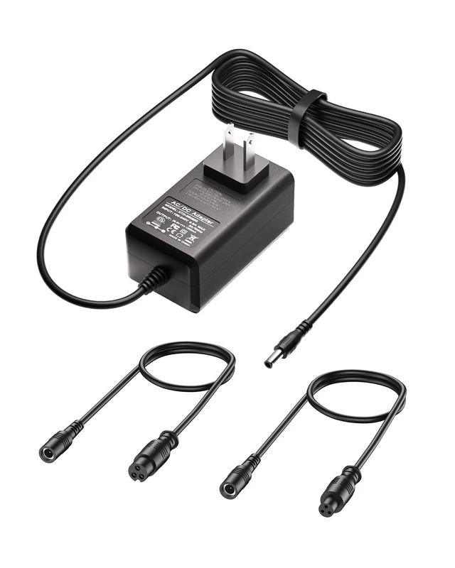 Alt view image 6 of 10 - VHBW 29.4V 1.5A Charger Compatible with Hover-1 Dream i-100 All-Star Superfly Ranger Astro Turbo Sypher Max Nova Chrome Origin Evolution, DC 5.52.5mm + 9mm/12mm 3-Prong Adapters, 5.9ft