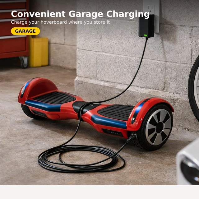 Alt view image 9 of 10 - VHBW 29.4V 1.5A Charger Compatible with Hover-1 Dream i-100 All-Star Superfly Ranger Astro Turbo Sypher Max Nova Chrome Origin Evolution, DC 5.52.5mm + 9mm/12mm 3-Prong Adapters, 5.9ft