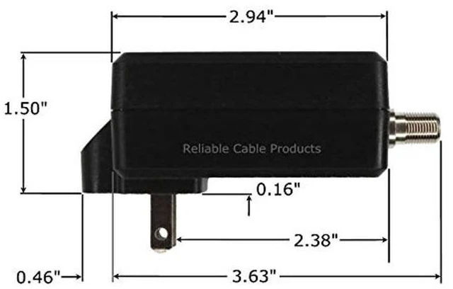 Alt view image 6 of 6 - Reliable Cable Power Supply, High Efficiency OEM Replacement Wall Mount Coax Adapter for CATV Drop Amplifiers 12V 500mA (0.5A) with F-Type Connection, DoE Level VI Rated