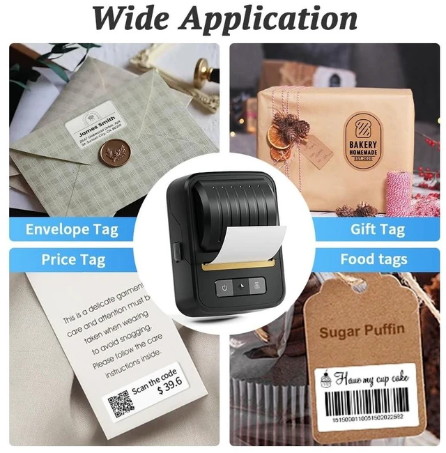 Alt view image 9 of 10 - Sticker Maker Machine, Label Maker for Small Business, N20 Portable Bluetooth Thermal Label Printer Barcode, Address, Logo, Clothing, 2 Inch Sticker Printer for Phones (Black)