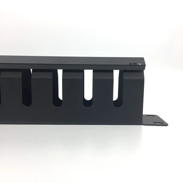 Alt view image 10 of 10 - QiaoYoubang 2 Pack- Metal 1U 19 Inch Cable Manager 12 Big Slots Horizontal Rack Mount Wire Organizer Cable Management System with Cover and Mounting Screws for 19" Network Cabinet(1UCM12S2PC)