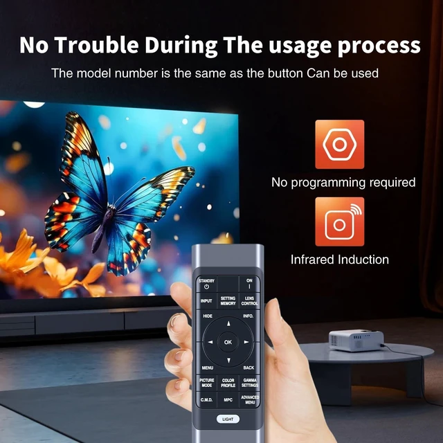 Alt view image 9 of 10 - WDZP New Replacement Remote Control Compatible for JVC RM-MH27 DLA-NP5W DLA-NX9 Home Theater Projector