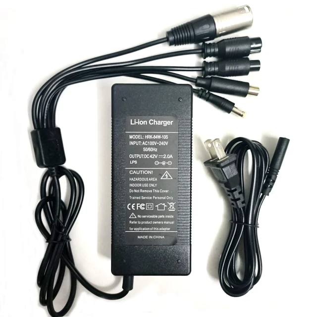 Alt view image 6 of 10 - HERISKEER 42V 2A 1.5A Charger 5 Plugs Universal for MAXSHOT V1 A1, Phantomgogo A9 A8 Commuter R1, VOLPAM SP06 SP03 SPT7, Aovopro Okai Sisigad for Hover-1 Ninebot Macwheel etc (36V Battery) Charger
