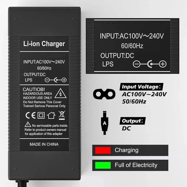 Alt view image 10 of 10 - HERISKEER 42V 2A 1.5A Charger 5 Plugs Universal for MAXSHOT V1 A1, Phantomgogo A9 A8 Commuter R1, VOLPAM SP06 SP03 SPT7, Aovopro Okai Sisigad for Hover-1 Ninebot Macwheel etc (36V Battery) Charger