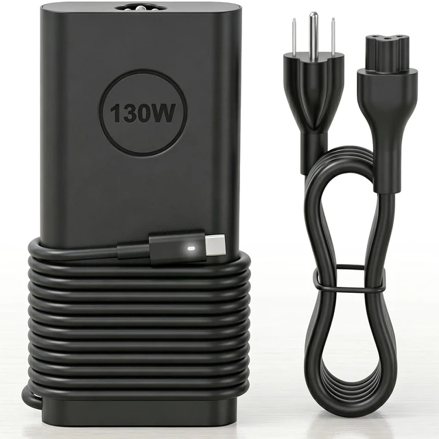 Alt view image 6 of 10 - 130W USB C Laptop Charger Compatible with Dell XPS 15 17 9575 9500 9510 9520 9530 9700 9710 9720 9730 Precision 5530 5550 5560 5570 5750 5760 5770 Latitude 5401 5411 5501 5511 5520 Power Supply Cor