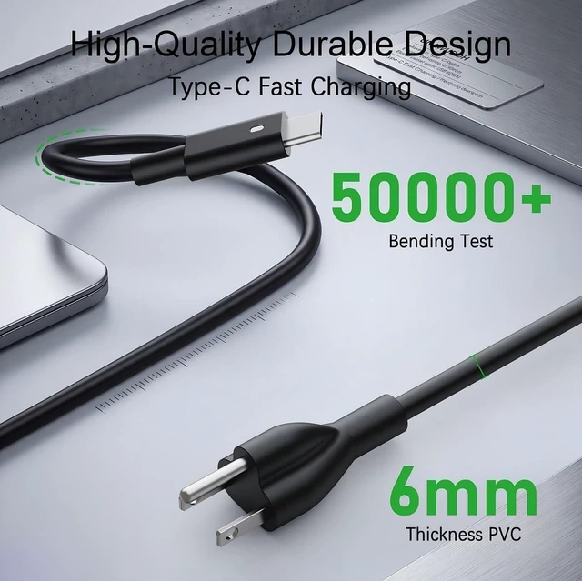 Alt view image 10 of 10 - 130W USB C Laptop Charger Compatible with Dell XPS 15 17 9575 9500 9510 9520 9530 9700 9710 9720 9730 Precision 5530 5550 5560 5570 5750 5760 5770 Latitude 5401 5411 5501 5511 5520 Power Supply Cor