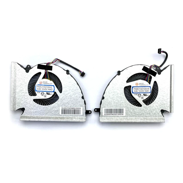 Alt view image 5 of 8 - New CPU+GPU Cooling Fan Replacement for MSI GP76 GE76 WE76 PABD1A010SHR N452 N451 DC12V 0.6A Pair Fans