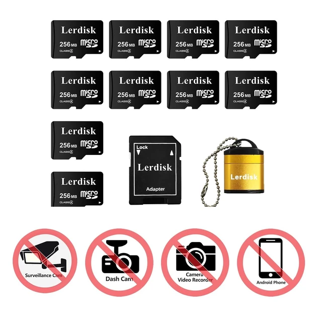 Alt view image 7 of 10 - Factory Wholesale Micro SD Card 256MB (0.25GB) Pack of 10 in Bulk Low Capacity for MP3/Old Phones/Small Files Only -Not for Cameras/Dashcams/GB Devices