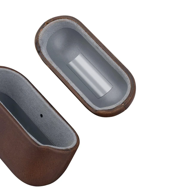 Alt view image 7 of 10 - Cybotoon for AirPods Pro Case Leather Cover, Vintage Patina Indiana-Jones Style Leather Case for AirPods Pro 1st Gen 2019, Handcrafted, Dark Brown