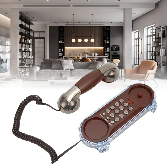 Alt view image 7 of 10 - Retro Wall Landline Telephone, Old Fashion Classic Vintage Telephone for Desk Wall Mount, Big Wall Corded Phone with Incoming Telegram Flash for Home Office (Cobalt N ickel)