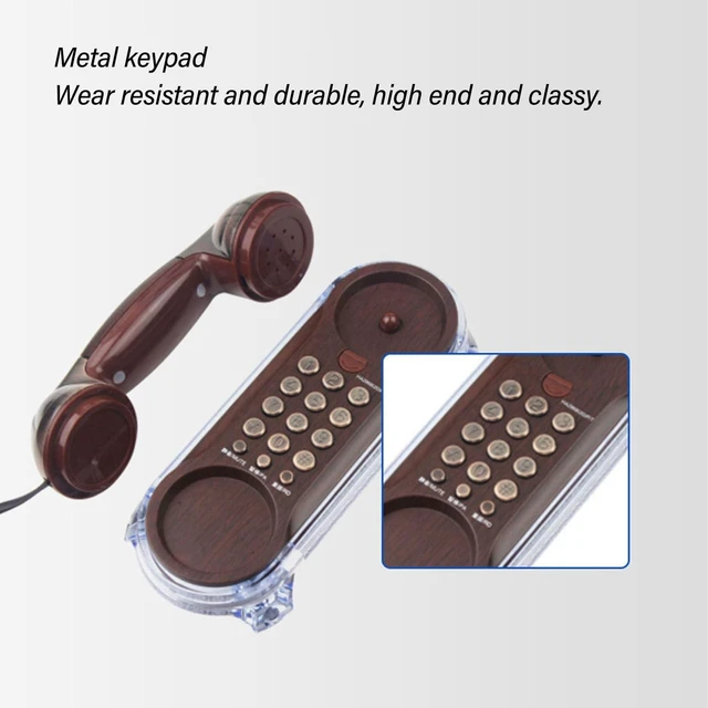 Alt view image 9 of 10 - Retro Wall Landline Telephone, Old Fashion Classic Vintage Telephone for Desk Wall Mount, Big Wall Corded Phone with Incoming Telegram Flash for Home Office (Cobalt N ickel)
