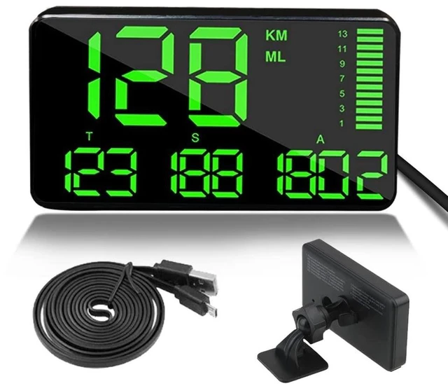 Alt view image 6 of 10 - Digital Universal GPS HUD Speedometer Display GPS Head Up Dispaly Speedometer Car Truck Odometer with Over Speed Warning/Car Clock / 5.4in Large Screen KingNeed C90