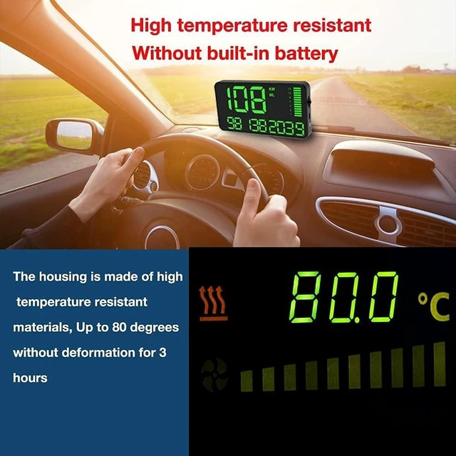 Alt view image 9 of 10 - Digital Universal GPS HUD Speedometer Display GPS Head Up Dispaly Speedometer Car Truck Odometer with Over Speed Warning/Car Clock / 5.4in Large Screen KingNeed C90