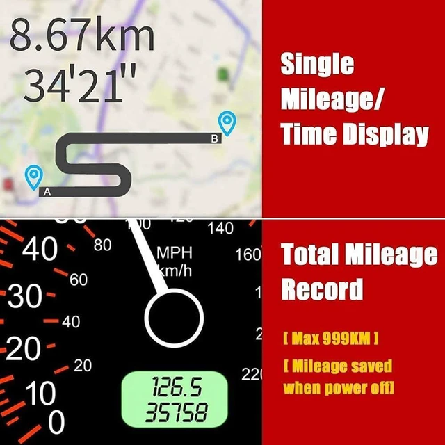 Alt view image 10 of 10 - Digital Universal GPS HUD Speedometer Display GPS Head Up Dispaly Speedometer Car Truck Odometer with Over Speed Warning/Car Clock / 5.4in Large Screen KingNeed C90