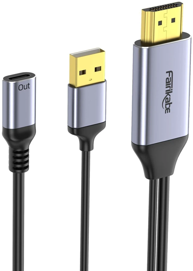 Alt view image 6 of 10 - fairikabe HDMI to USB C Female Adapter 4K@60Hz, HDMI Source to USB-C Monitor & AR Glasses Converter, Compatible with Viture, Xreal, RayNeo, Rokid, for PS5, Xbox, Switch, Steam Deck Dock