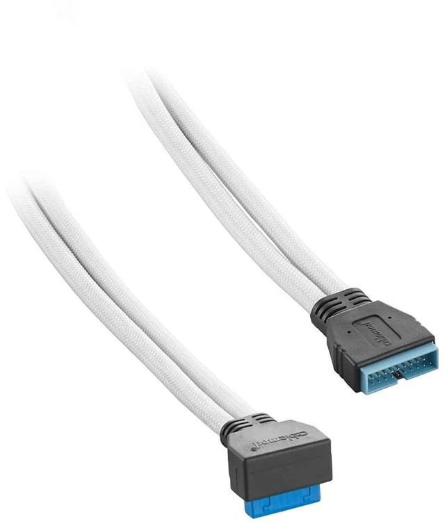 Alt view image 4 of 4 - CableMod ModMesh Sleeved Right Angle Internal USB 3.0 Cable (White, 50cm)