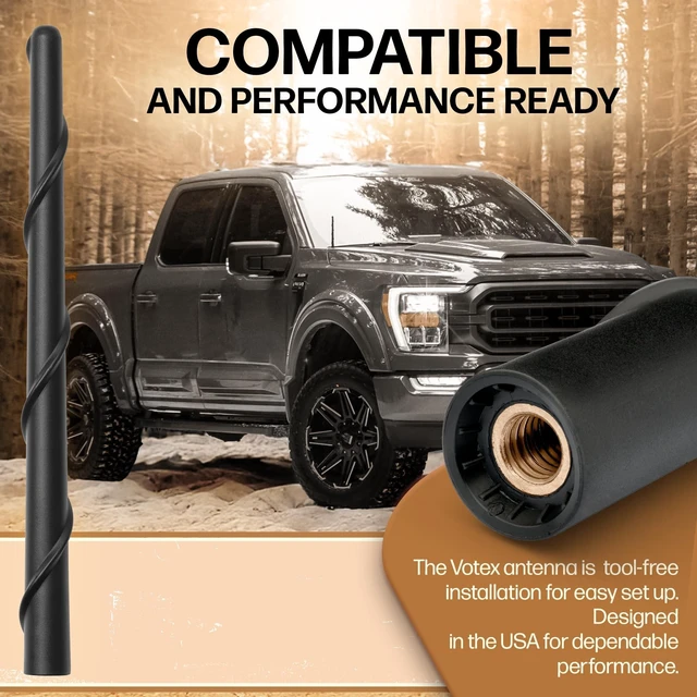 Alt view image 8 of 10 - Votex 8 Inch Antenna fits GMC Sierra 1500 (2006-2026) Short Rubber Antenna - Carwash Proof - Premium Reception - Internal Copper Coil