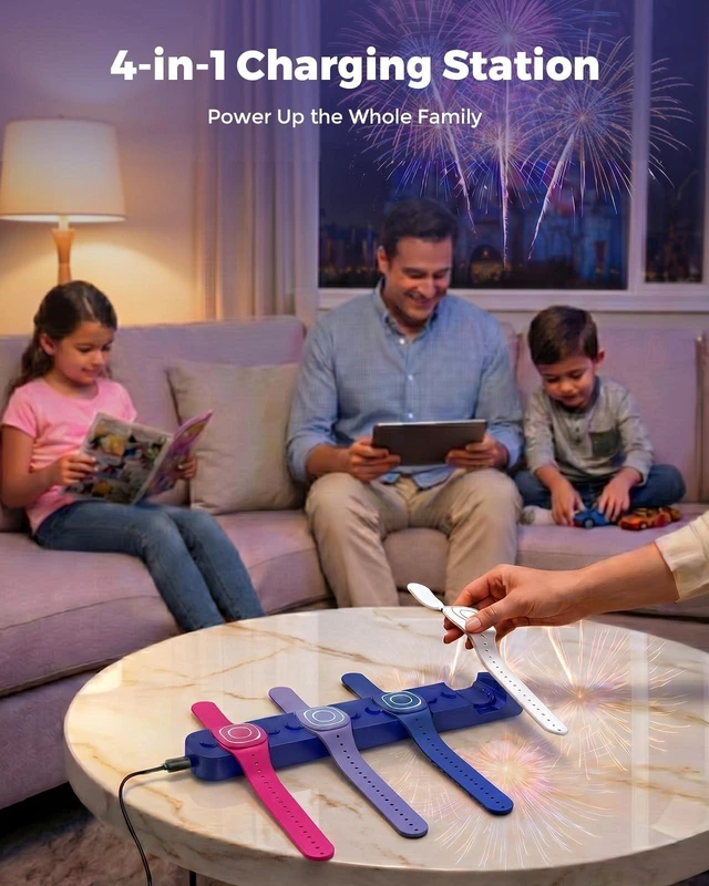 Alt view image 8 of 10 - Doohoeek Charging Station for MagicBand+ Plus Magic Band, 4-in-1 Charger Portable for Disneyland MagicBand Plus, 90 Min Full Charging Dock for Magic Band+ Disney-World Family (Blue, 4-Slot)