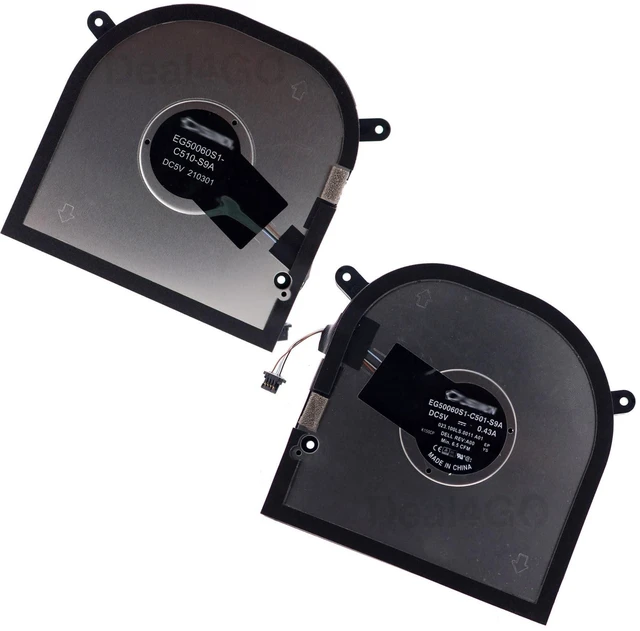 Alt view image 6 of 10 - Deal4GO CPU & GPU Graphics Cooling Fan P2FY9 C4YVP 2Y100 MXF81 0XR6Y Replacement for Dell XPS 17 9700 9710 9720 Precision 5750 5760