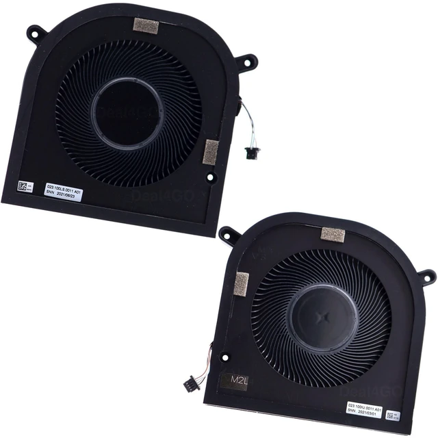 Alt view image 7 of 10 - Deal4GO CPU & GPU Graphics Cooling Fan P2FY9 C4YVP 2Y100 MXF81 0XR6Y Replacement for Dell XPS 17 9700 9710 9720 Precision 5750 5760
