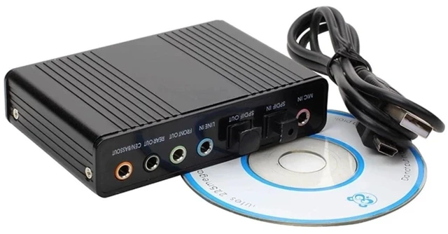 Alt view image 6 of 10 - Optical Audio Sound Card, Plug and Play USB Sound Card, SPDIF Digital Audio Input for PC