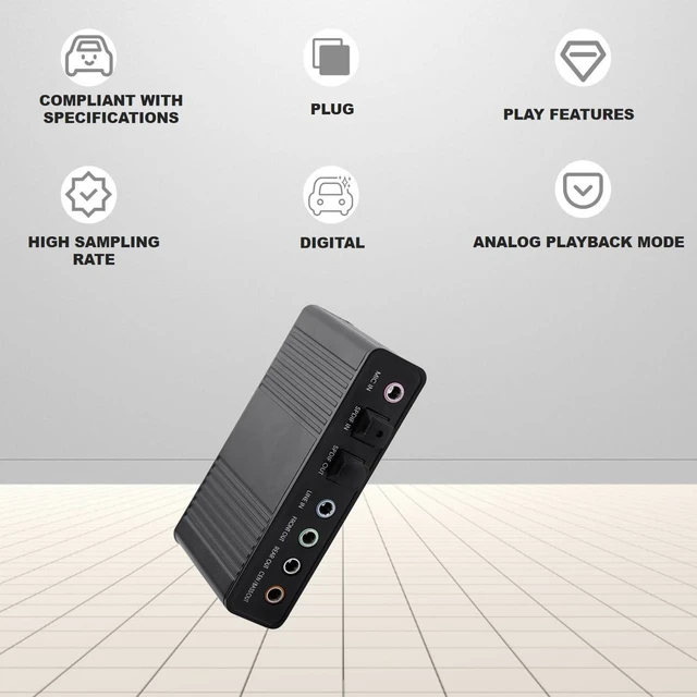 Alt view image 7 of 10 - Optical Audio Sound Card, Plug and Play USB Sound Card, SPDIF Digital Audio Input for PC