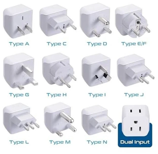 Alt view image 7 of 10 - Ceptics World Travel Adapter Set - 2 in 1 USA to Europe, Asia, Africa, India, Japan, Australia, Brazil, China, Israel and more - 11 Pack - Safe Grounded - Works with Cell phones, Laptops, Chargers