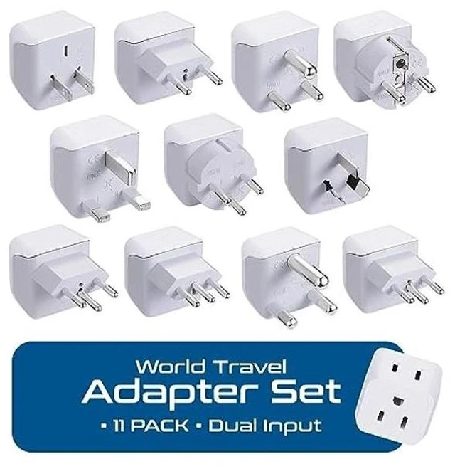 Alt view image 8 of 10 - Ceptics World Travel Adapter Set - 2 in 1 USA to Europe, Asia, Africa, India, Japan, Australia, Brazil, China, Israel and more - 11 Pack - Safe Grounded - Works with Cell phones, Laptops, Chargers