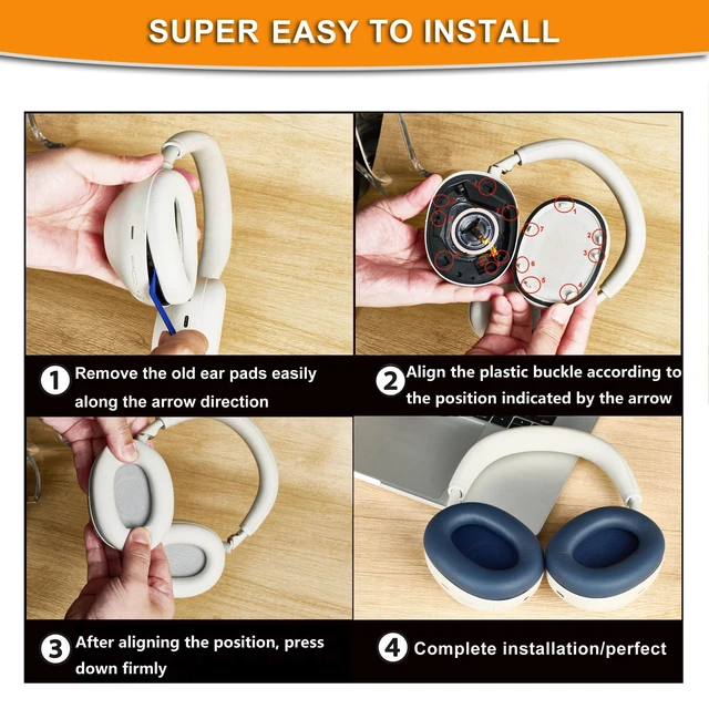 Alt view image 10 of 10 - Defean XM6 Lambskin Ear Pads Replacement Ear Cushions Compatible with Sony WH-1000XM6 Wireless Headphones,Softer Lambskin, Noise Isolation Foam (Blue)