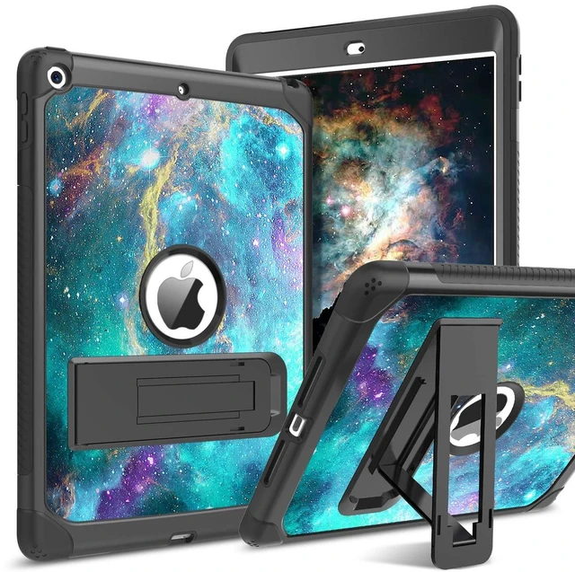 Alt view image 6 of 10 - BENTOBEN for iPad 9th/8th/7th Generation Case, 10.2 Case - Glow in The Dark 3 in 1 Shockproof Kickstand Protective Cover, Space/Nebula