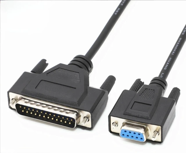 Alt view image 7 of 10 - Pidwaok DB9 Female to DB25 Male Double Shielded RS232 Serial Cable 1 Meters for Printer Connection
