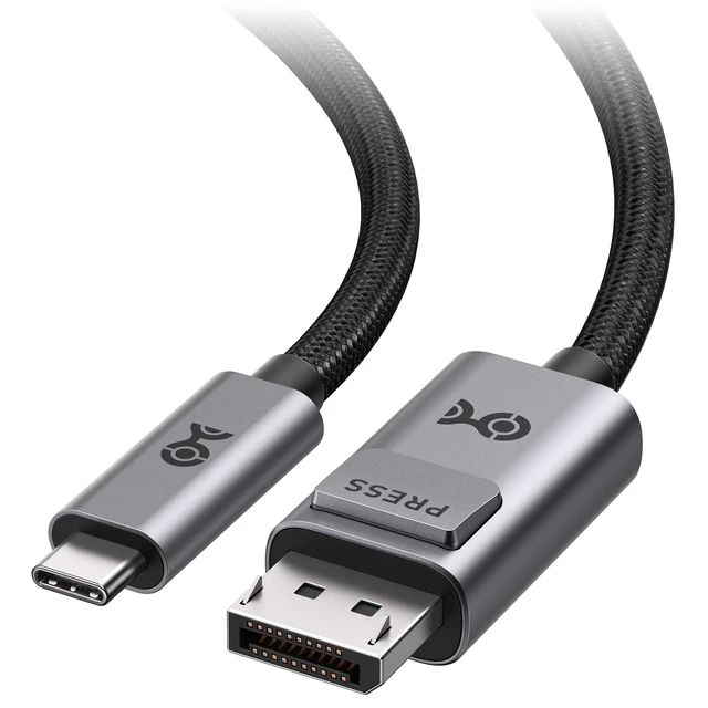 Alt view image 6 of 10 - Cable Matters 40Gbps Bi-Directional USB-C to DisplayPort 2.1 Cable - 1.8m / 6ft, DP40 (UHBR10), 8K@120Hz / 4K@480Hz, DisplayPort to USB C Cable for DP Alt Mode Devices (No Power Delivery)