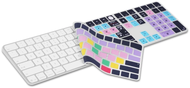 Alt view image 7 of 10 - XSKN Final Cut Pro Shortcuts EU&US Universal Version Silicone Keyboard Cover Skin for 2024 iMac 24 inch M4 Magic Keyboard with Touch ID and Numeric Keypad (A3119)
