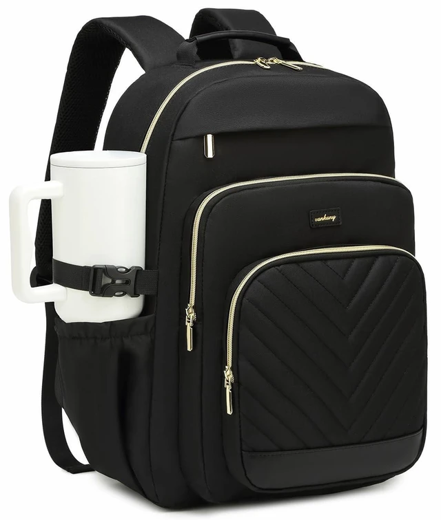 Alt view image 6 of 10 - VANKANY Backpack for Women Laptop Bag, Travel Backpacks Work Bags Adult School Bookbag for College Woman Teacher Nurse Office Commuter Carry On, Black