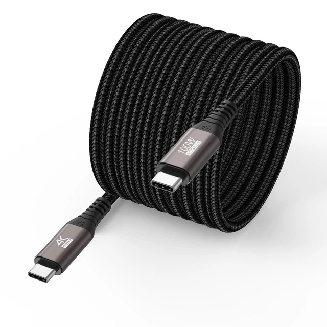 Alt view image 6 of 10 - 20 FT USB C Cable Long USB C 3.2 Gen 2 Cord 20FT, Full-Featured USBC to C Fast Charging/Monitor Video/Data Cable(4K@60Hz,100W, 10Gbps) for USBC Hub VR,iPhone 17-15 PM,Sam-sung,MacBook Pro,Camera-6M