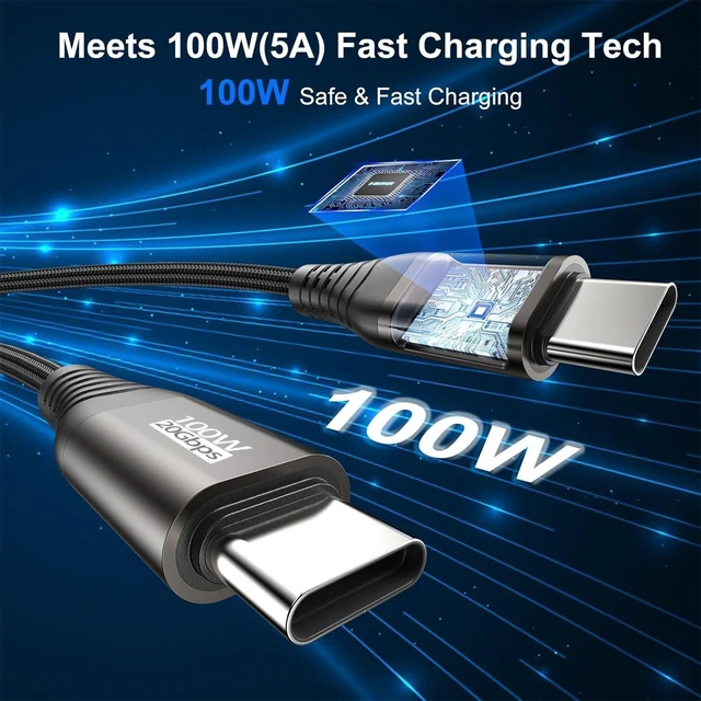 Alt view image 7 of 10 - 20 FT USB C Cable Long USB C 3.2 Gen 2 Cord 20FT, Full-Featured USBC to C Fast Charging/Monitor Video/Data Cable(4K@60Hz,100W, 10Gbps) for USBC Hub VR,iPhone 17-15 PM,Sam-sung,MacBook Pro,Camera-6M