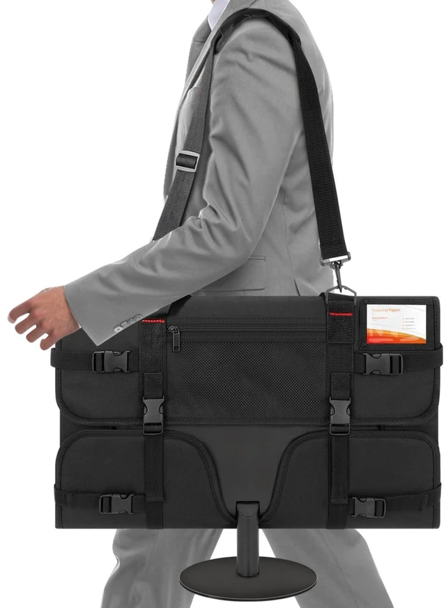 Alt view image 6 of 10 - doksmeria Monitor Carrying Case, Monitor Travel Case for 27" LCD Screens and Monitors, Protective Monitor Bag Computer Monitor Dust Covers with Padded Velvet Lining & Adjustable Shoulder Strap