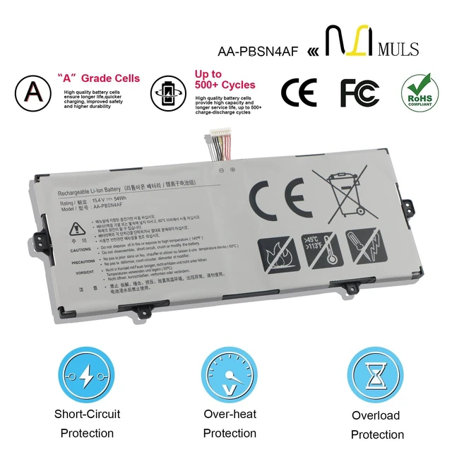 Alt view image 9 of 10 - AA-PBSN4AF 54Wh Laptop Battery for Samsung Notebook 9 Pen NP930SBE NP930SBE-K01CN NP930SBE-K01HK NP930SBE-K01US NT930SBE-K28A Galaxy Book Flex Alpha NP730QCJ Flex2 Alpha NP730QDA NP730QDA AAPBSN4AF