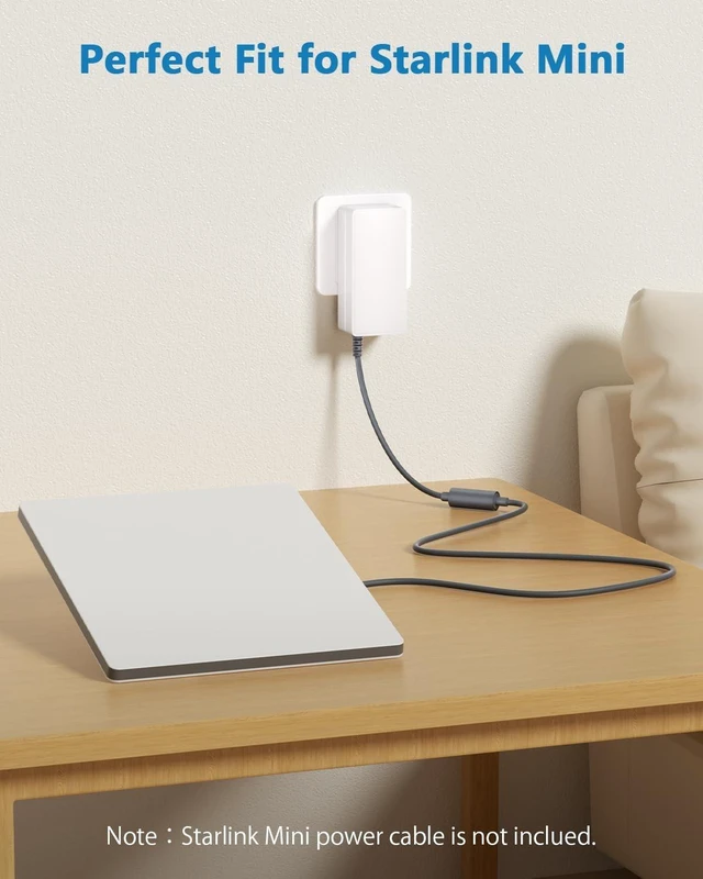 Alt view image 7 of 10 - for Starlink Mini Power Supply Fast Charger UL Listed 30V 2A 60W AC Adapter Wall Charger Starlink Mini Accessories Compatible with Starlink DC Power Cable (Not Included)