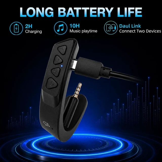 Alt view image 8 of 10 - YOCOWOCO Upgraded aptX Wireless Bluetooth Adapter for Bose QuietComfort 25 QC 25Headphones with Mic/Volume Control, Black