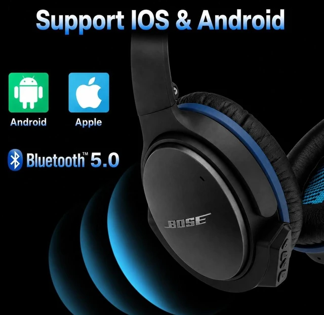 Alt view image 10 of 10 - YOCOWOCO Upgraded aptX Wireless Bluetooth Adapter for Bose QuietComfort 25 QC 25Headphones with Mic/Volume Control, Black