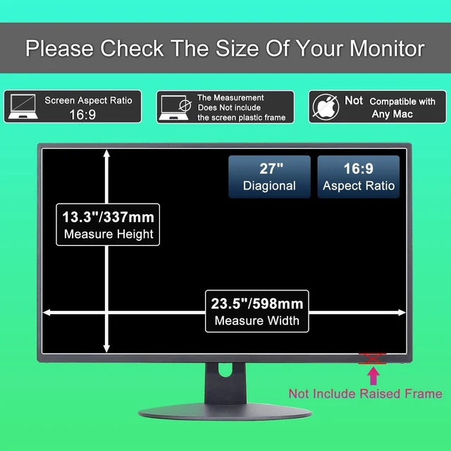 Alt view image 7 of 10 - 27-Inch Anti-Blue Light & Anti-Glare Screen Protector for 16:9 Widescreen Monitors ^^ Premium Anti-Scratch, UV Blocking Filter ^^ Reduce Eye Fatigue, Strain & Enhance Eye Protection