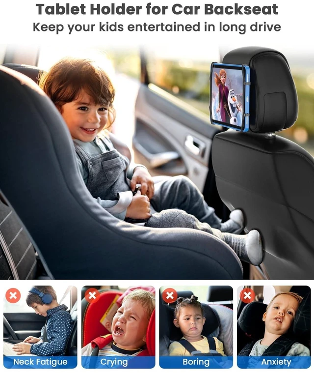Alt view image 7 of 10 - WONNIE Car Headrest Mount Holder for Tablets, Tablet Holder for Car Back Seat, Tablet Stand for Kids Fits for 7-12.9'' Devices, 4 Pack