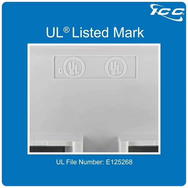 Alt view image 7 of 10 - ICC Oversized 2-Port Keystone Wall Plate, UL Listed, ABS Plastic, Single Gang Faceplate for RJ45 Modular Inserts, White, 10-Pack